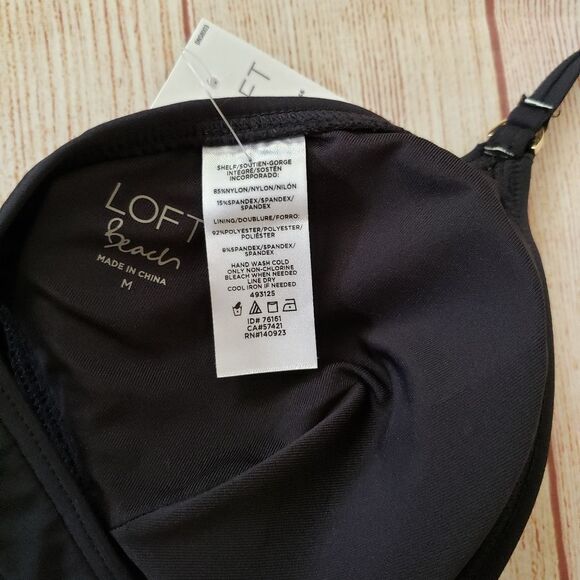 LOFT Beach Triangle Bikini Halter Top in Black - Picture 9 of 9